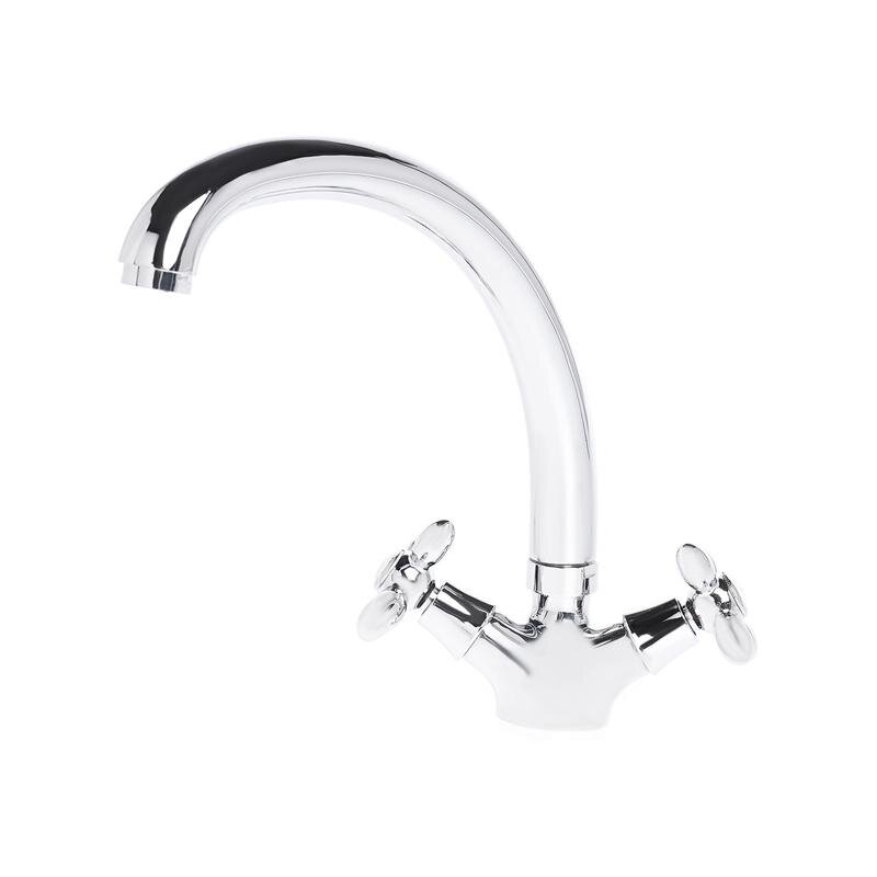 Изображение товара Смеситель Agger Retro для кухни хром двухзахватный поворотный излив