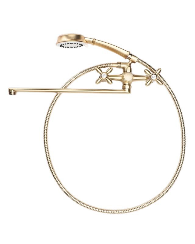 Изображение товара Смеситель для ванны и душа Agger Retro бронза матовая 37.2 см с душевым набором