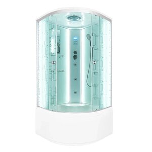 Изображение товара Душевая кабина Dto Em EM4590 LED гм 90 x 90 см, с крышей, с Led подсветкой, с гидромассажем