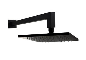 Изображение товара Верхний душ с держателем Paffoni Syncro ZSOF075NO/ZSOF063NO, 20х20х40 см, 1 режим струи, черный матовый