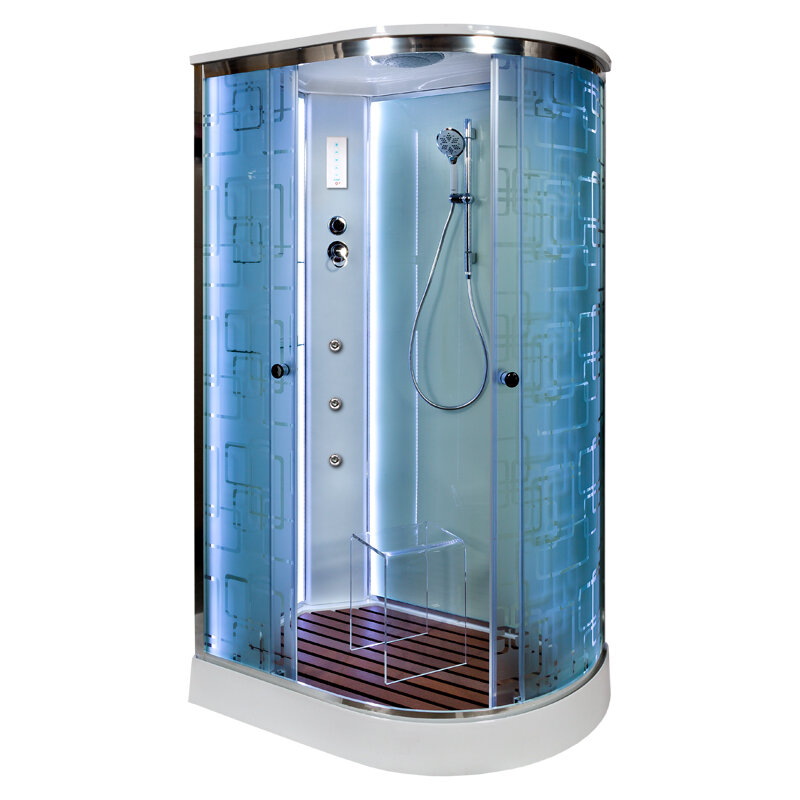 Изображение товара Душевая кабина Dto Em EM1511 L/R LED с гидромассажем и крышей 110x80 см