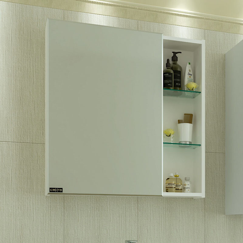 Изображение товара Зеркальный шкаф СаНта Дублин 70 см с подсветкой и стеклянными полками