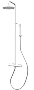 Изображение товара Душевая колонна Paffoni Birillo Fix ZCOL684LIQBO с термостатическим смесителем для душа, белый матовый