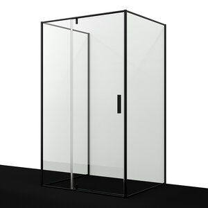 Изображение товара Душевой уголок WasserKRAFT 74P26, 120 х 100 см, профиль черный, стекла прозрачные