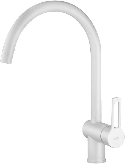 Изображение товара Смеситель Paffoni Ringo RIN180BO для кухонной мойки, белый матовый