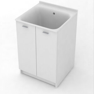 Изображение товара Комплект для постирочной Kerasan Aquadom, 60 x 60 см напольный, с сифоном, белый матовый, 9165k3*0