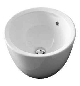 Изображение товара Раковина накладная Scarabeo Matty 8055 круглая белая стильная для ванной