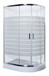 Душевой уголок Luxus Nevada L016 L/R, 80 x 100 x 200 см с поддоном, стекло прозрачное с принтом, хром - фото 1