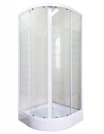 Душевой уголок Luxus Anta L017 80 x 80 x 200 см с поддоном, стекло прозрачное с рисунком, белый - фото 1