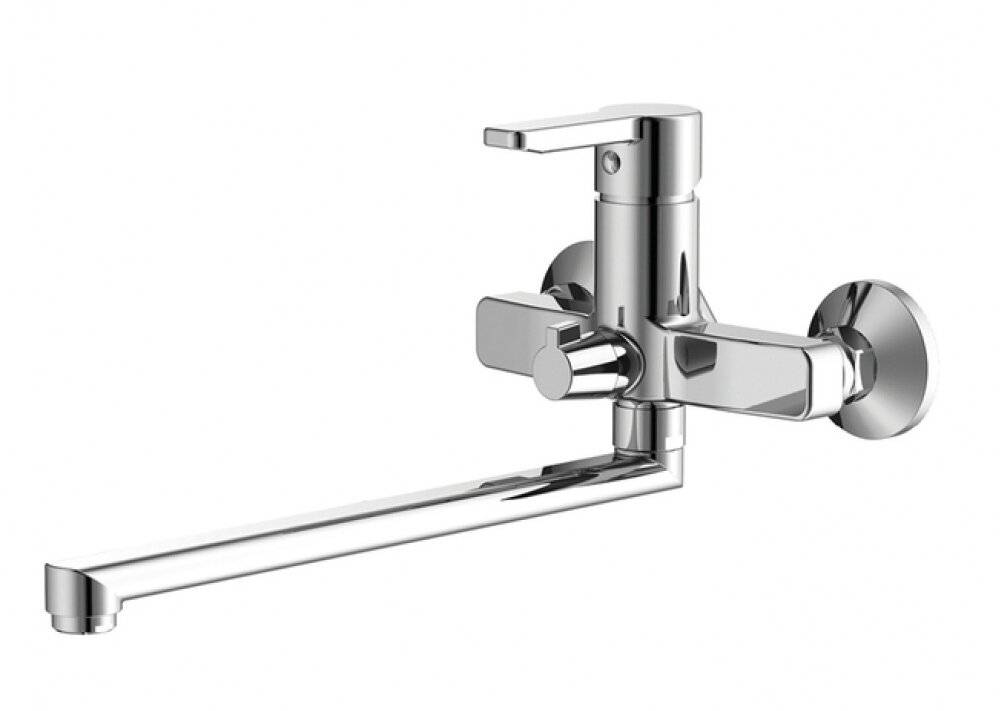 Изображение товара Смеситель для ванны и душа Iddis Sena с длинным поворотным изливом хром