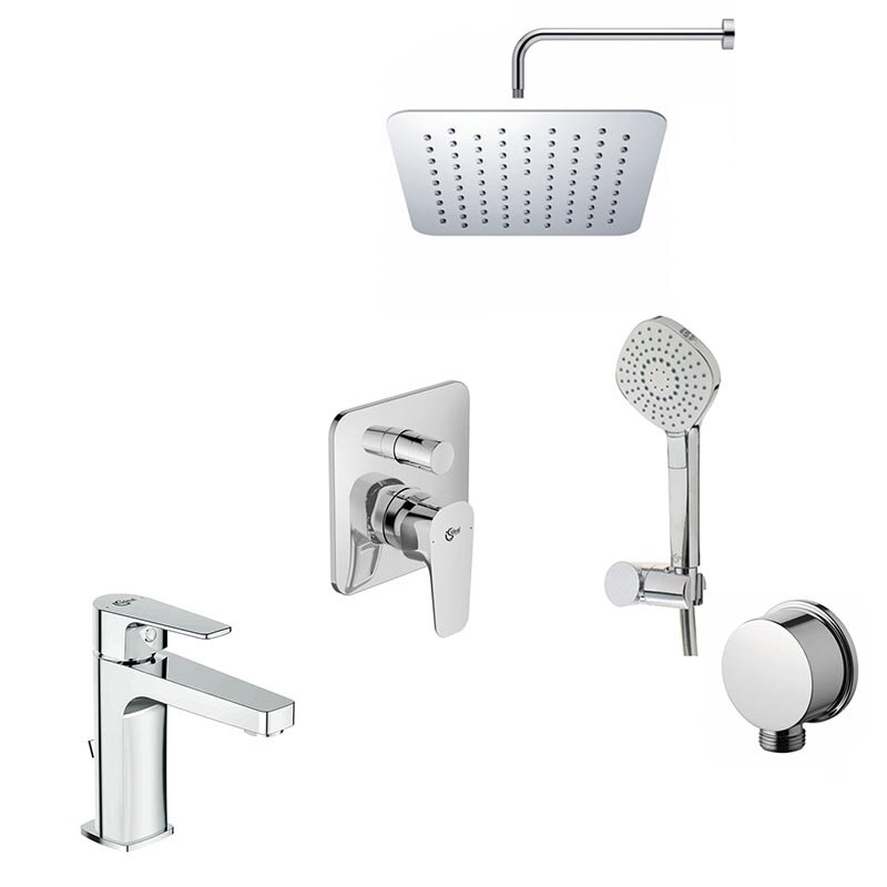 Изображение товара Набор смесителей для ванной Ideal Standard Esla 6 в 1 BD002XC, хром Изображение товара Набор смесителей для ванной Ideal Standard Esla 6 в 1 BD002XC, хром