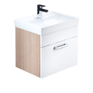 Изображение товара Тумба с раковиной Iddis Mirro MIR50W0i95K 50 см подвесная, белая/дерево