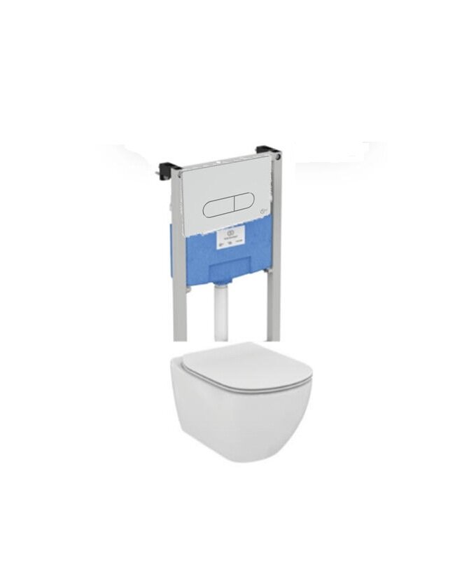 Изображение товара Инсталляция Ideal Standard ProSys SmartFlush R029901 с унитазом TESI AquaBlade T007901, клавиша, сиденье микролифт, комплект Изображение товара Инсталляция Ideal Standard ProSys SmartFlush R029901 с унитазом TESI AquaBlade T007901, клавиша, сиденье микролифт, комплект