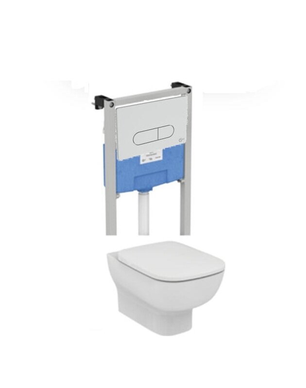 Изображение товара Инсталляция Ideal Standard ProSys R030001 с унитазом Esedra AquaBlade T386001, сиденье микролифт, комплект Изображение товара Инсталляция Ideal Standard ProSys R030001 с унитазом Esedra AquaBlade T386001, сиденье микролифт, комплект