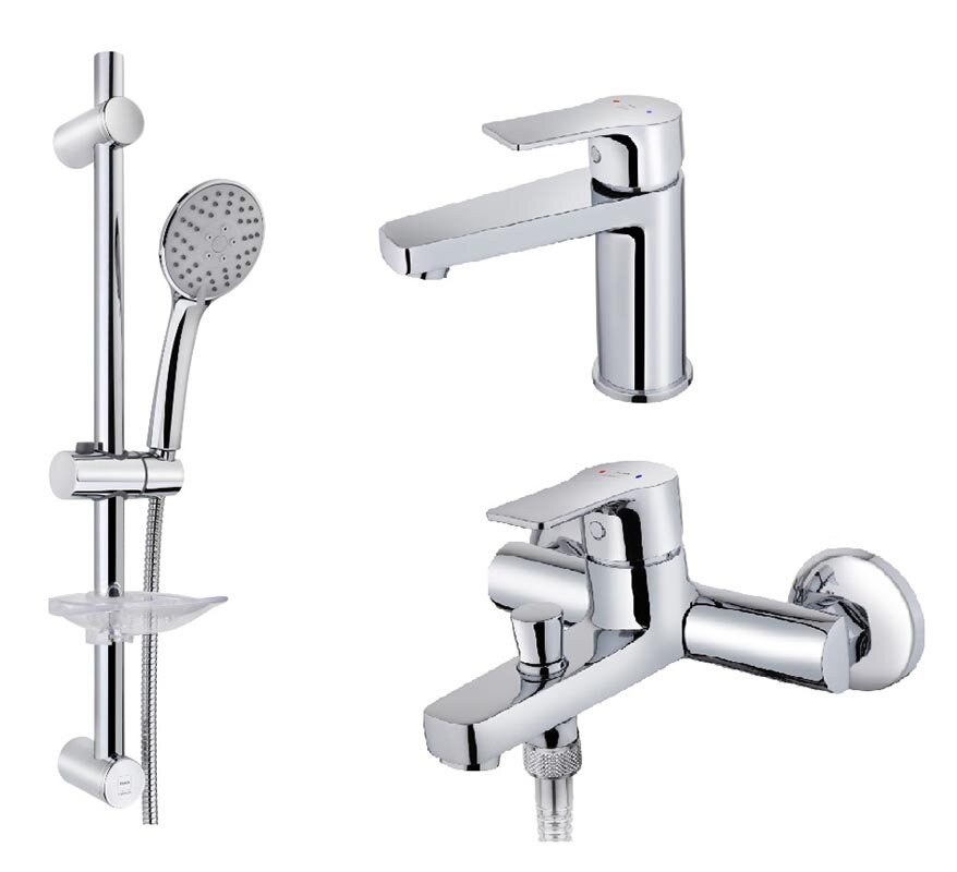 Изображение товара Комплект смесителей Teka Manacor 847101210 для ванны и раковины с донным клапаном