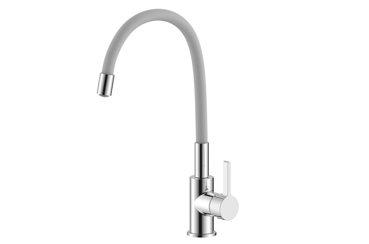 Изображение товара Смеситель Zenta Капрезе Z2601G с гибким изливом, хром/белый