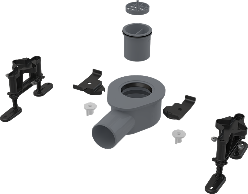 Изображение товара Cифон низкий для водоотведения в душевых AlcaPlast APZ-S9 DN50 с регулируемыми ножками