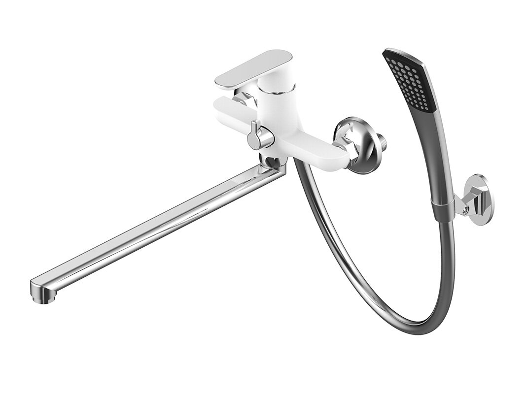 Изображение товара Смеситель Смарт-Афалина SM233502AW для ванной и душа, белый хром