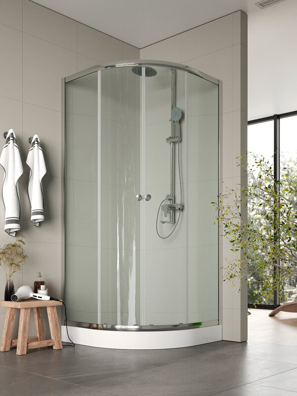 Изображение товара Душевой уголок Agger A01-090TCR 88x88 см с поддоном и прозрачными стеклами