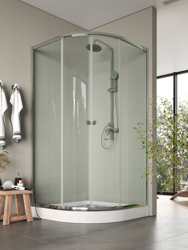 Изображение товара Душевой уголок Agger A01, A01-100TCR, 98 х 98 х 197,5 см, с поддоном, стекла прозрачные, профиль хром
