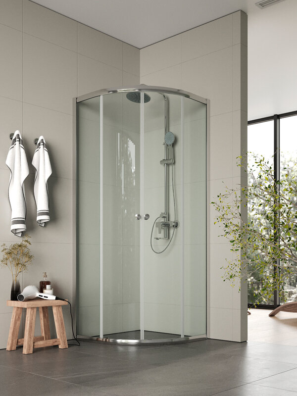 Изображение товара Душевой уголок Agger A01-080TCR/G 80x80 см без поддона стекла прозрачные хром профиль
