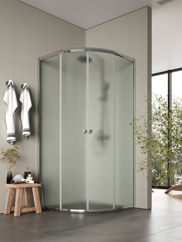 Изображение товара Душевой уголок Agger A01-090MCR/G 90x90 см, раздвижные двери, матовые стекла, хром профиль