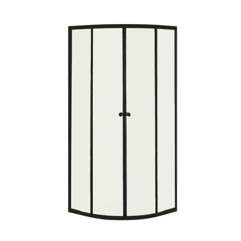 Изображение товара Душевой уголок Orange E01 100x100 см раздвижной стеклянный черный профиль немецкое качество