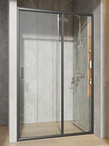 Изображение товара Душевая дверь в нишу Orange E02-120TB, 120 х 190 см, стекла прозрачные, профиль черный