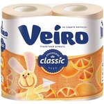 Туалетная бумага Veiro Professional Classic P204RC11, двухслойная, ароматизированная, оранжевая (Блок: 4 рулона) - фото 1