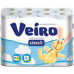 Туалетная бумага Veiro Classic P224RW01, двухслойная, белая (Блок: 24 рулона) - фото 1