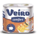 Туалетная бумага Veiro Professional Comfort P204RW02, двухслойная, белая (Блок: 4 рулона) - фото 1
