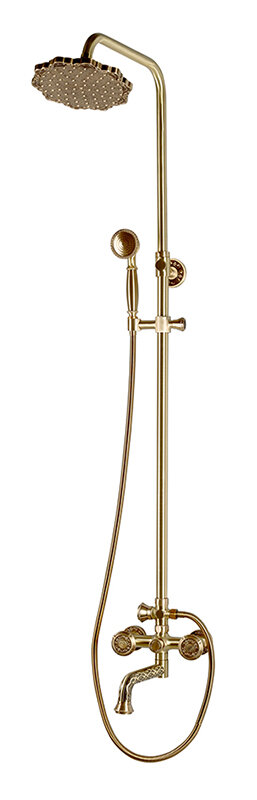 Изображение товара Душевая система Bronze De Luxe Цветок 10120PF с изливом стеновая пластиковая бронза Италия