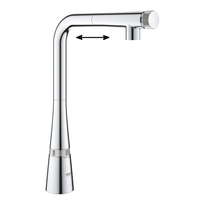 Изображение товара Смеситель для кухонной мойки Grohe Zedra SmartControl с вытяжным изливом хром