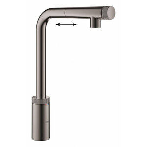 Изображение товара Смеситель для кухонной мойки Grohe Minta SmartControl, 31613A00, с вытяжным изливом, темный графит