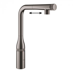 Изображение товара Смеситель для кухонной мойки Grohe Essence SmartControl, 31615A00, с вытяжным изливом, темный графит глянцевый