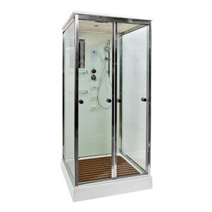 Изображение товара Душевая кабина Dto V8015, 80 x 80 см, с электрикой, гидромассажем, стекла прозрачные