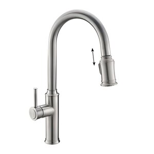 Изображение товара Смеситель для кухонной мойки BelBagno BB-LAM58-IN, с вытяжным изливом, двухрежимный, цвет сатин
