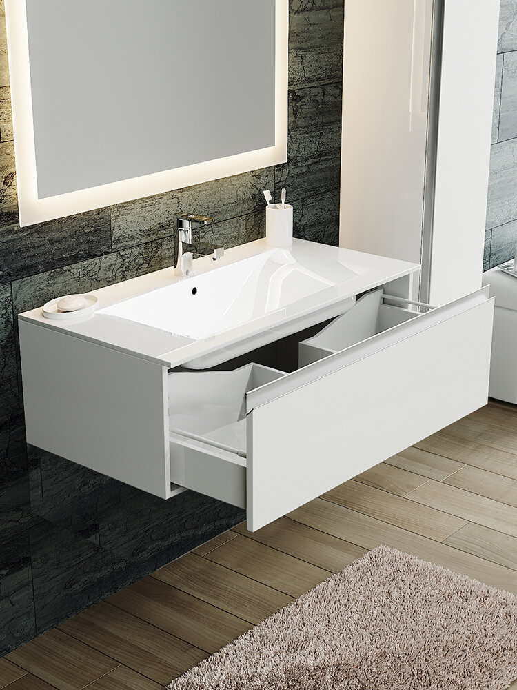 Изображение товара Тумба под раковину Sanvit Авеню-1 kavenu160, 60 см подвесная, белый глянцевый