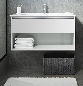 Изображение товара Тумба под раковину Sanvit Контур kkont080, 80 см подвесная, белый глянцевый