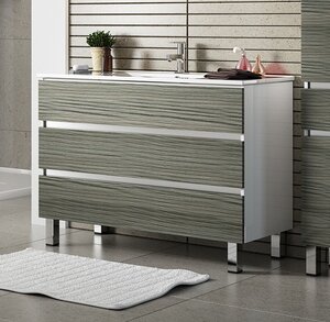 Изображение товара Тумба под раковину Sanvit Кубэ-3 kkube3075, 75 см напольная, орех седой темный