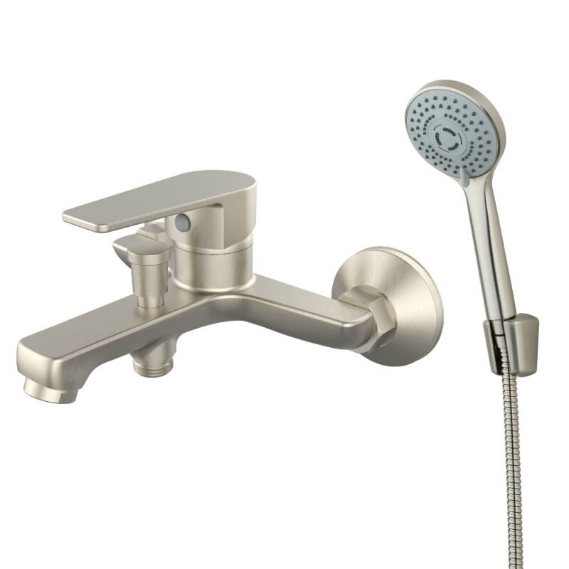 Изображение товара Смеситель для ванной и душа Orange Loop M26-100NI, никель матовый, установка на стену