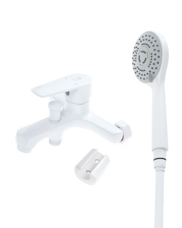 Изображение товара Смеситель Orange Loop M26-100W для ванны и душа белый с душевым набором