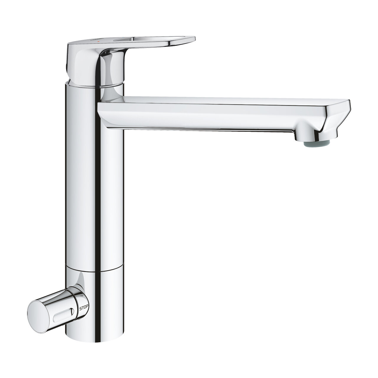 Изображение товара Смеситель для кухонной мойки Grohe BauLoop, 31713000, с запорным вентилем, хром
