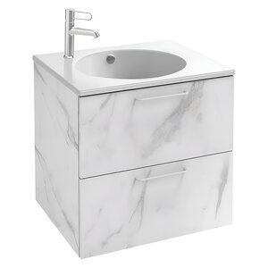 Изображение товара Тумба под раковину Jacob Delafon Odeon Rive Gauche EB2520-R5-NR4, 60 см, цвет белый мрамор, ручки хром
