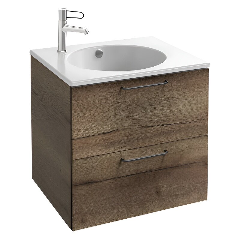 Изображение товара Тумба под раковину Jacob Delafon Odeon Rive Gauche EB2520-R9-E52 60 см, серый, черные ручки