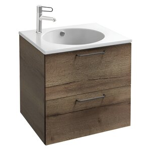 Изображение товара Тумба под раковину Jacob Delafon Odeon Rive Gauche EB2520-R9-E52, 60 см, цвет дуб табак, ручки черные