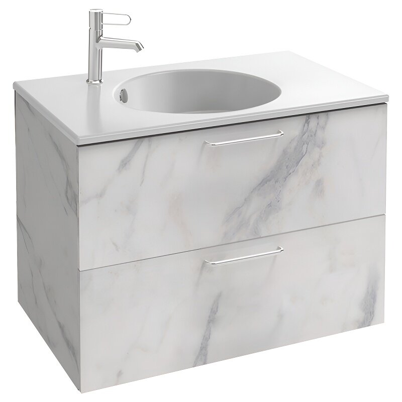 Изображение товара Тумба под раковину Jacob Delafon Odeon Rive Gauche 80 см белый мрамор