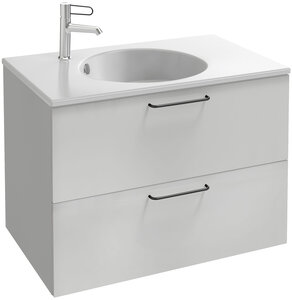 Изображение товара Тумба под раковину Jacob Delafon Odeon Rive Gauche 80 см, EB2522-R9-N18, цвет белый, ручки черные