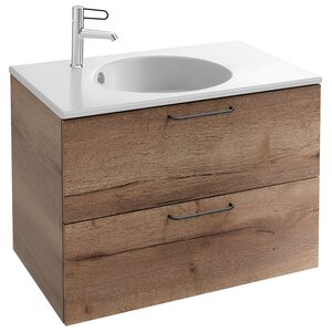 Изображение товара Тумба под раковину Jacob Delafon Odeon Rive Gauche 80 см, EB2522-R9-E52, цвет дуб табак, ручки черные