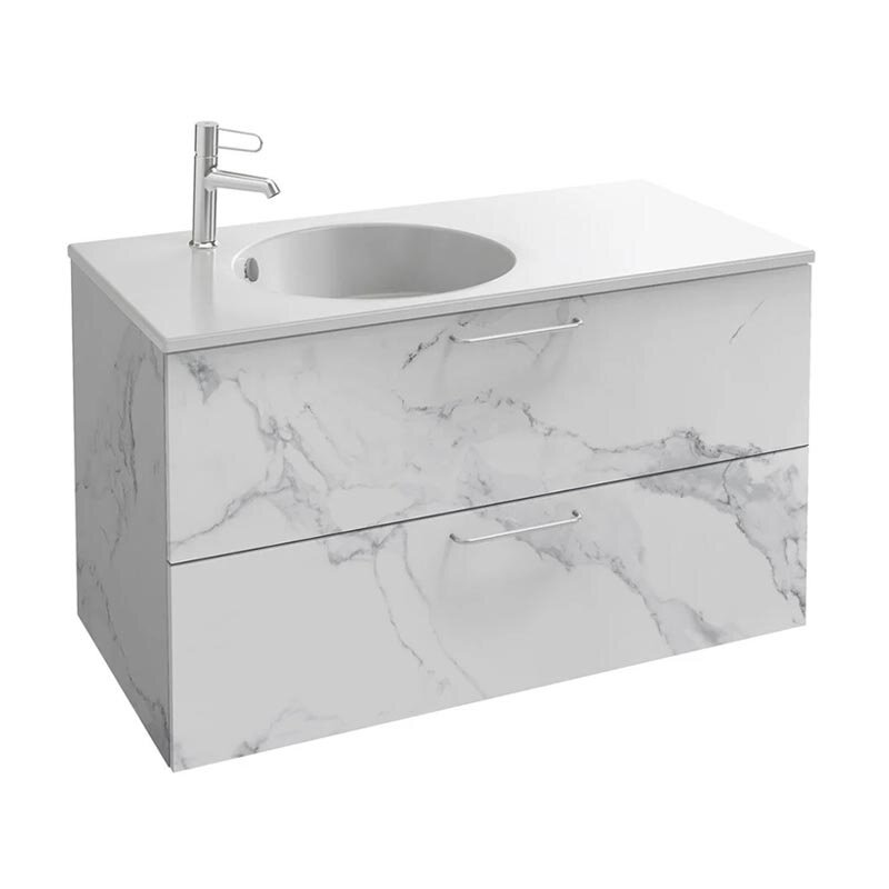 Изображение товара Тумба под раковину Jacob Delafon Odeon Rive Gauche 100 см белый мрамор, подвесная